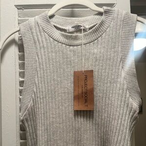 Project Social tank. 94% cotton 4% Spandex 
2% polyester